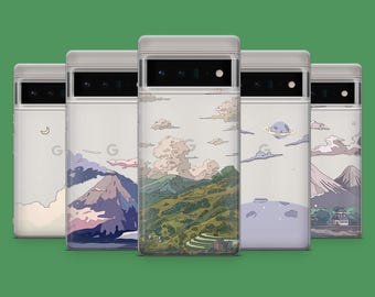 Manga Lofi Phone Case Anime Mountain Cover for Google Pixel 11Pro XL, 10Pro, 9A, 8A, 7Pro, 7A, 6A, Samsung S25, S26Fe, S23, A56, iPhone 18