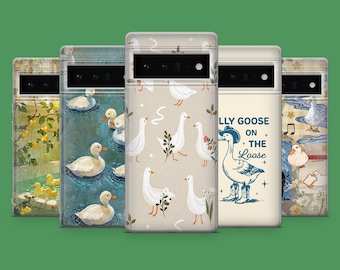 Cute Duck Phone Case Funny Goose Cover for Google Pixel 10Pro, 9A, 9Pro XL, 8A, 8Pro, 7A, 6, Samsung S25, S23Ultra, A56, A15, iPhone 17, 16E