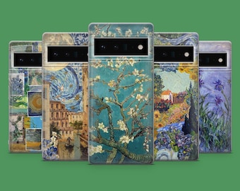 Van Gogh-telefoonhoesje Famous Art Collage Cover voor Google Pixel 10, 9A, 9Pro XL, 8A, 8Pro, 7A, Samsung S25, S23Ultra, A56, A15, iPhone 17, 16E