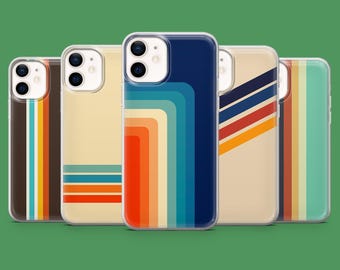 Cool Stripes Phone Case 70s Style Cover for iPhone 17Air, 16E, 15, 14, Samsung S25, S24Fe, S23Ultra, A15 Pixel 10, 9A, 9Pro XL, 8A, 8Pro, 7