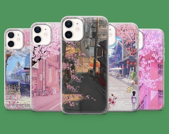 Anime Tokyo Phone Case LoFi Sakura Cover for iPhone 17Air, 16E, 15, 14, Samsung S25, S24Fe, S23Ultra, A15 Pixel 10, 9A, 9Pro XL, 8A, 8Pro, 7
