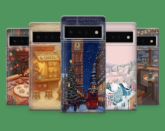 Gingerbread Phone Case Winter Fireplace Cover for Google Pixel 10, 9A, 9Pro XL, 8A, 8Pro, 7A, Samsung S25, S23Ultra, A56, A15, iPhone 17, 16