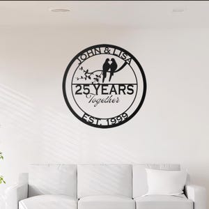 Personalized 50th Anniversary Gift for Parents, Custom 50 Year Anniversary Sign, Ruby Anniversary Gift, Wedding Anniversary Metal Wall Art