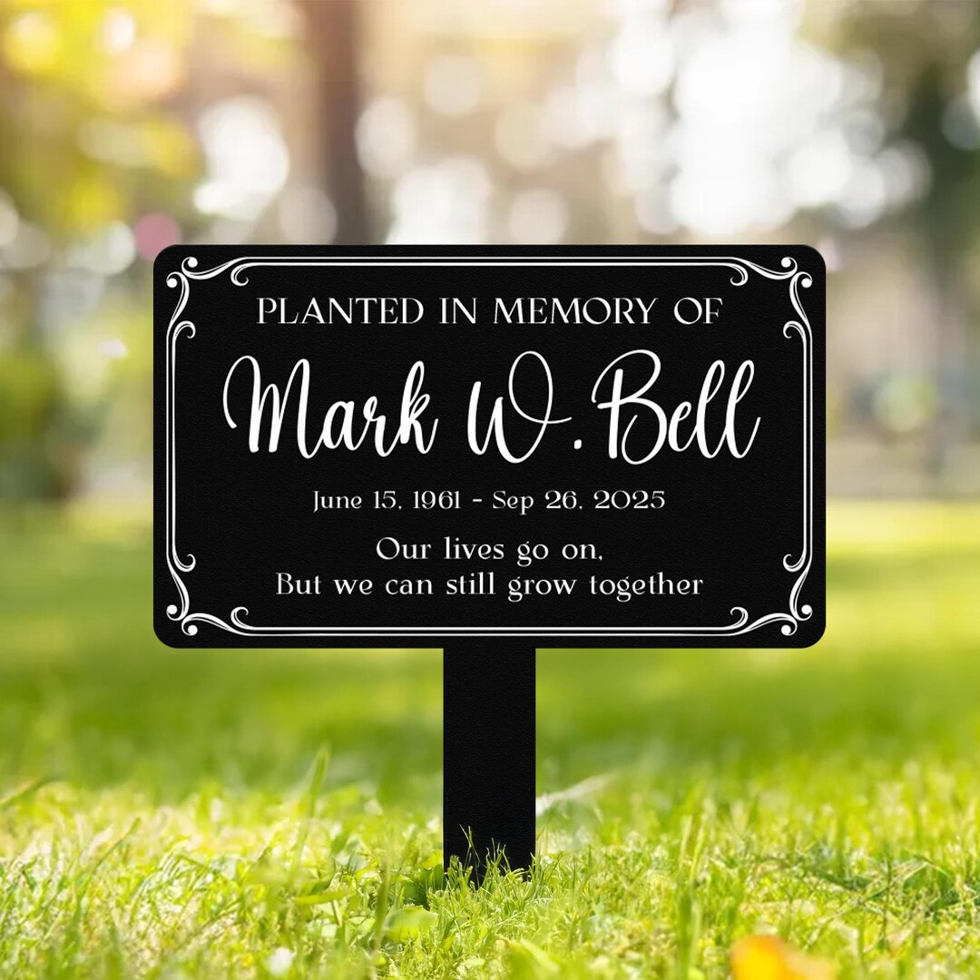 Custom Memorial Tree Plaque With Stake, Metal Garden Marker ...