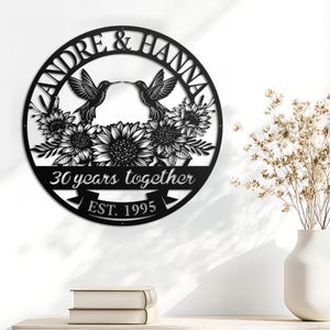 Personalized 50th Anniversary Gift for Parents, Custom 50 Year Anniversary Sign, Ruby Anniversary Gift, Wedding Anniversary Metal Wall Art