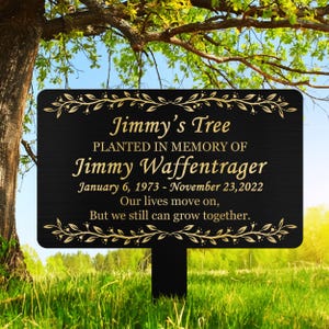 Memorial Tree Plaque with Stake, Sturdy Metal Garden Marker, Personalized Tree Sign, Remembrance Plaque-Multiple Colors, Tree Plaque Marker