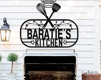 Custom Kitchen Metal Wall Art, Personalized Metal Signs, Custom Kitchen Wall Decor, Custom Kitchen Sign,Housewarming gift,Kitchen Decoration