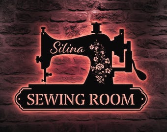 Custom Sewing Room Metal Name Sign, Sewing Metal Sign, Mom's Sewing Sign, Custom Quilting Sign,Craft Room Sign,Gifts for Her Grandma