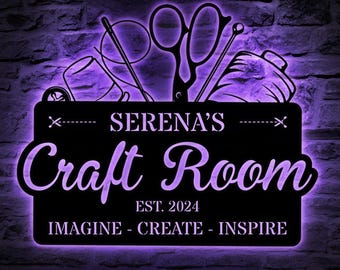Custom Craft Room Metal Name Sign, Sewing Metal Sign, Mom's Sewing Sign, Custom Quilting Sign,Craft Room Sign,Gifts for Mom,. Christmas Gift