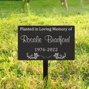 Memorial Tree Plaque with Stake, Sturdy Metal Garden Marker, Personalized Tree Sign, Remembrance Plaque-Multiple Colors, Tree Plaque Marker