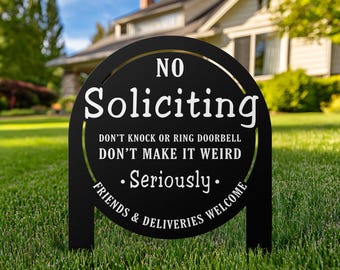 No Soliciting Yard Schild, Haus Metall Namensschild, No Soliciting Schild für Wohnkultur, lustiger Metall Yard Stake, Dekoration im Freien, Housewarming