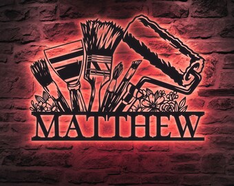 Custom Metal Art Studio Sign Featuring Personalized Artist Name