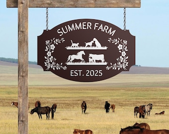 Custom Farmhouse Metal Sign, Farm Metal Sign, Gift for Farmers, Farm Gate Sign, Farm Metal Wall Art, Large Farm Sign, Farm Sign with all Pet