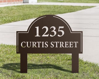 Custom Metal Address Plaque Personalized House Number Lawn Sign