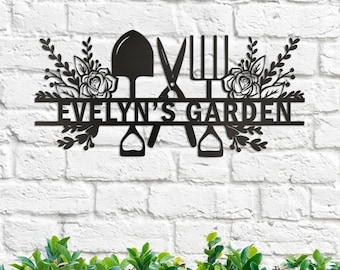 Custom Metal Garden Decor,Gardener Name Sign, Personalised Garden Name Sign,Garden Wall Art, Yard Decor,Gardening Gifts for Mom,Housewarming