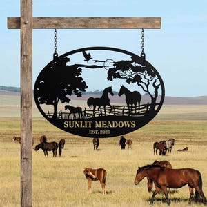 Horse Ranch Sign, Metal Farm Sign, Ranch Sign, Farm Sign, Personalized Farm Sign, Farming Signs, Custom Horse Sign, Gift For Him, Home Decor