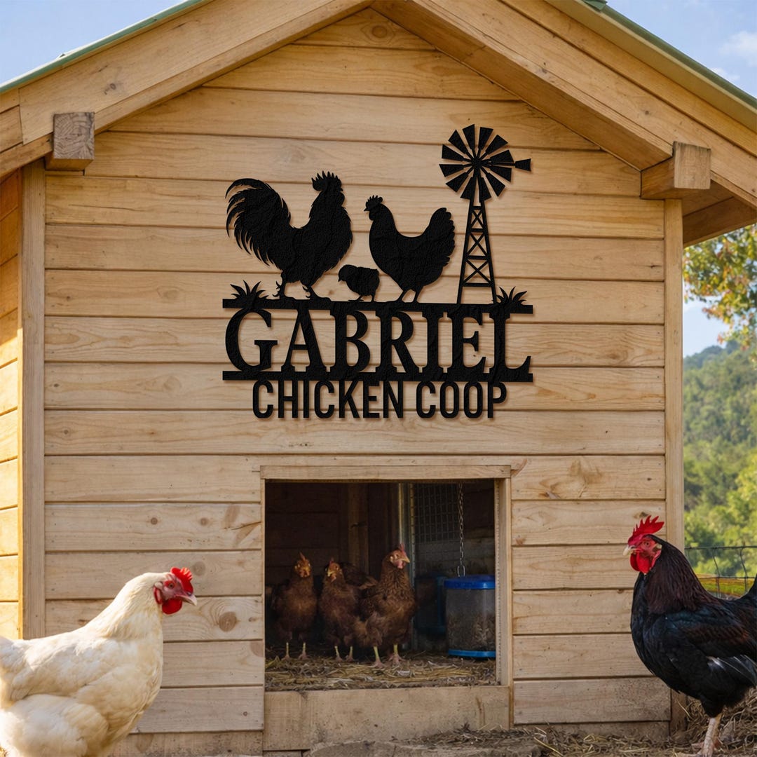 Backyard Chicken Coop Metal Sign, Custom Farm Name Yard Decor - Etsy