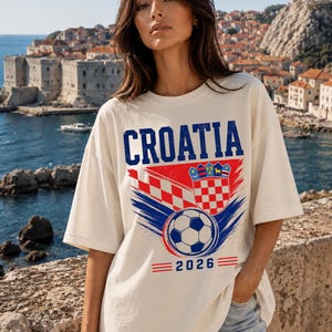 Croatia Soccer Shirt | Croatia Football Fan Tee | Croatian Shirt | Croatia Soccer Graphic Tee | Football Gift image 2