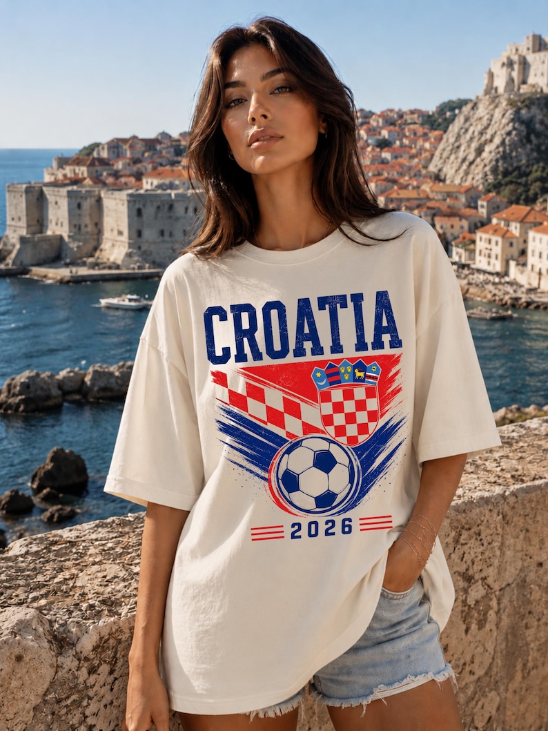 Croatia Soccer Shirt | Croatia Football Fan Tee | Croatian Shirt | Croatia Soccer Graphic Tee | Football Gift image 2