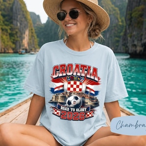 Croatia Soccer Shirt | Croatia Road To Glory 2026 Tee | Croatian Football Fan Shirt | Vatreni Supporter Gift | Croatia Flag Graphic Tee image 11