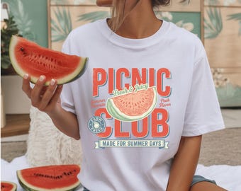 Picnic Club Shirt | Watermelon Graphic Tee | Summer Picnic Shirt | Farmers Market Tee | Fruit Lover Gift | Comfort Colors Tee