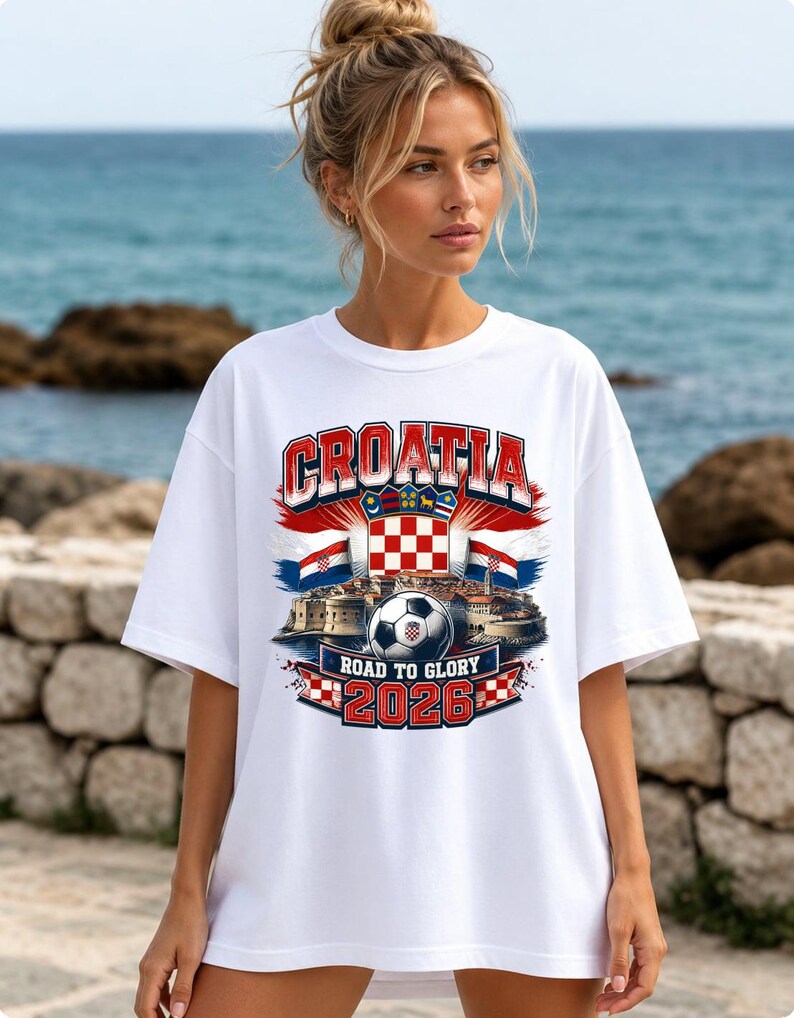 Croatia Soccer Shirt | Croatia Road To Glory 2026 Tee | Croatian Football Fan Shirt | Vatreni Supporter Gift | Croatia Flag Graphic Tee image 2