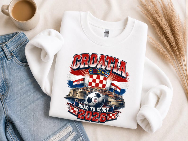 Croatia Soccer Shirt | Croatia Road To Glory 2026 Tee | Croatian Football Fan Shirt | Vatreni Supporter Gift | Croatia Flag Graphic Tee image 3