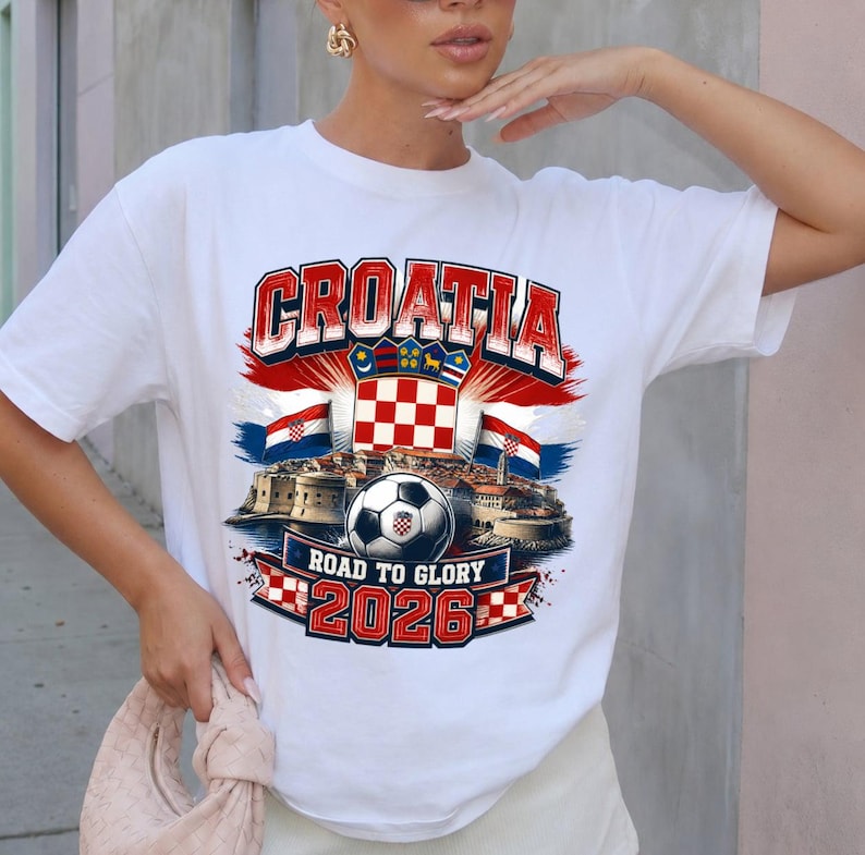 Croatia Soccer Shirt | Croatia Road To Glory 2026 Tee | Croatian Football Fan Shirt | Vatreni Supporter Gift | Croatia Flag Graphic Tee image 1