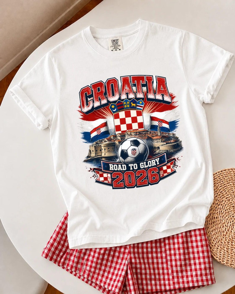 Croatia Soccer Shirt | Croatia Road To Glory 2026 Tee | Croatian Football Fan Shirt | Vatreni Supporter Gift | Croatia Flag Graphic Tee image 14