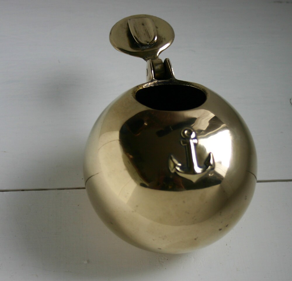 Nautical Brass Ashtray with Anchor Motif Tobacciana Etsy
