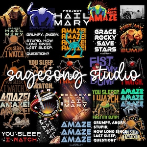 Rocky Amaze Png Bundle, Astrophage Png, Book Lover Png, Space Nerd Artwork Png, Project Hail Mary Png Bundle, Rocky Eridian Png