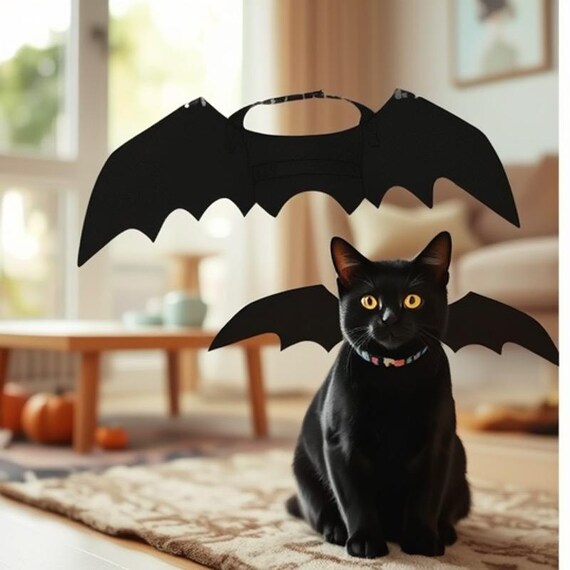 Halloween Pet Bat Wings Costume: Adjustable Cat Dog Felt Harness