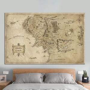 Mapa de Tierras Legendarias, Mapa de una Tierra de Leyendas, Mapa Fantástico para Amantes de la Fantasía (Lienzo), Arte Mural de la Tierra, Fondo de Pantalla de Mapas, Mapa de un Mundo de Fantasía