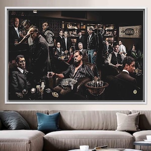 Quadro su tela "Gangster Legends" - Poster con personaggi dei film di mafia, con o senza cornice, decorazione da parete per caverne maschili, scena di film su tela, quadro su tela