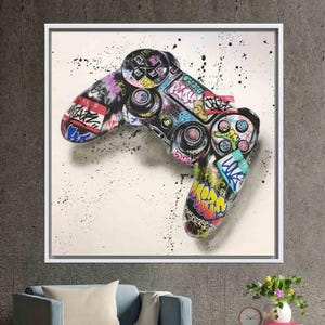 Graffiti Game Console, Banksy Graffiti Wall Art, Banksy Console Poster, Game Room Decor, Play Room Wall Art, Man Cave Decoration, Banksy Art