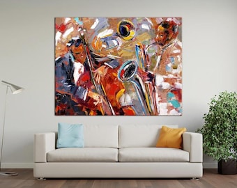 Abstract Jazz Musician Canvas Print, Modern Wall Art