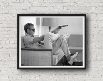 Steve McQueen Canvas Print, Legendary Actor Wall Art