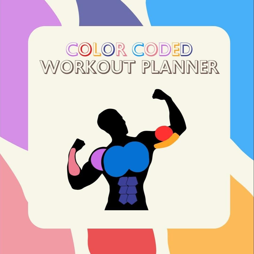 Color Coded Workout Planner | Upper Body (front) | Simple Minimal ...