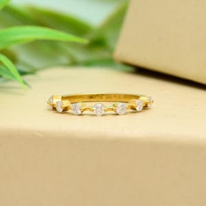 Moissanite Eternity Band Ring: Sterling Silver, White Gold, or Rose Gold