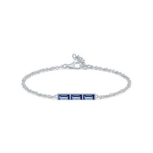 Lab Ruby Baguette Bracelet Minimalist Bar Bracelet Red Gemstone July Birthstone Jewelry Gift for Her