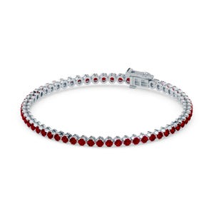 Lab Ruby tennisarmband rode edelsteen armband juli Birthstone Eternity armband minimalistische sieraden cadeau voor haar