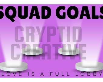 Sticker Valentines Squad Goals (2 x 3 inch) zink sticker | Originele kunst (polyamoury)