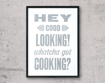 A3 Letterpress Kitchen Poster