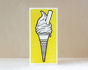 Hand Printed Ice-Cream Card