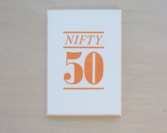 Hand Printed Letterpress - Happy Birthday Card - 50