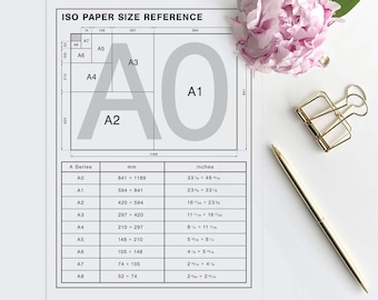 DIGITAL DOWNLOAD - Paper Size reference sheet - A4 - Printable