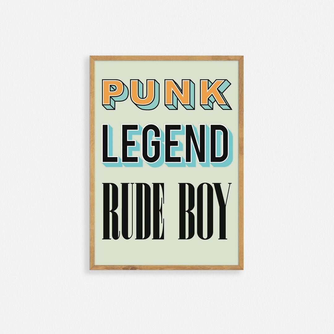 Póster con ilustración de letras A4 - Leyenda punk, chico rudo - Etsy ...