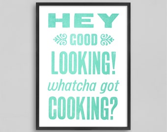 A3 Letterpress Typography quote Kitchen Poster