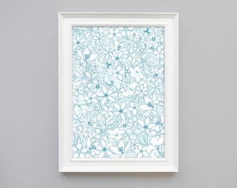 A4 DIGITAL DOWNLOAD Art PRINT - floral pattern