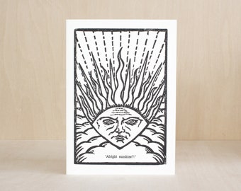Lino Printed Sunshine Greeting card